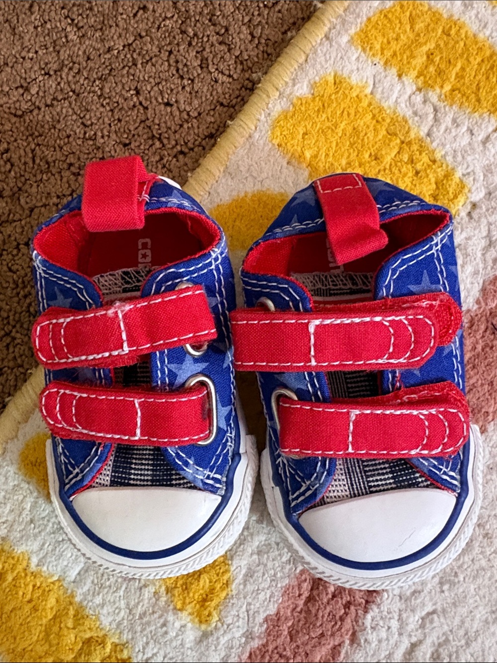 Converse Kids Blue Canvas Sneakers with Red Straps